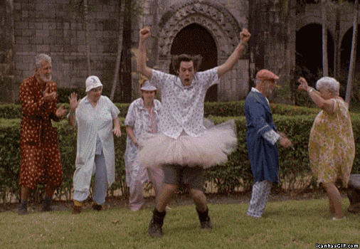 Group celebration reaction GIF — the whole agency celebrating a launch